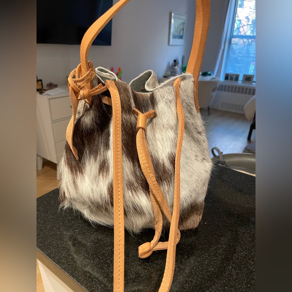 Genuine Leather Bucket Bag